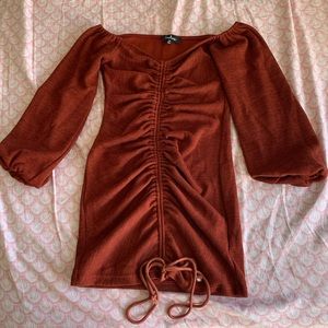 ❌ SOLD ❌ Lulus Rust Off Shoulder Sweater Dress